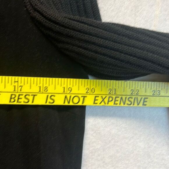 Vintage TALBOTS Stretch Sweater Top Women's Size 10 Black Faux Suede Wool Blend - Picture 7 of 13